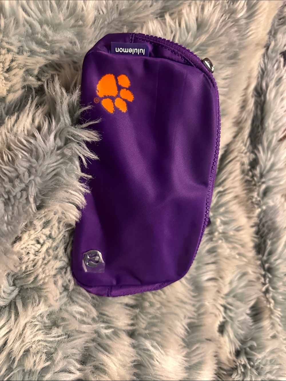 lululemon athletica Purple Zipper Pouch with Orange Paw Detail